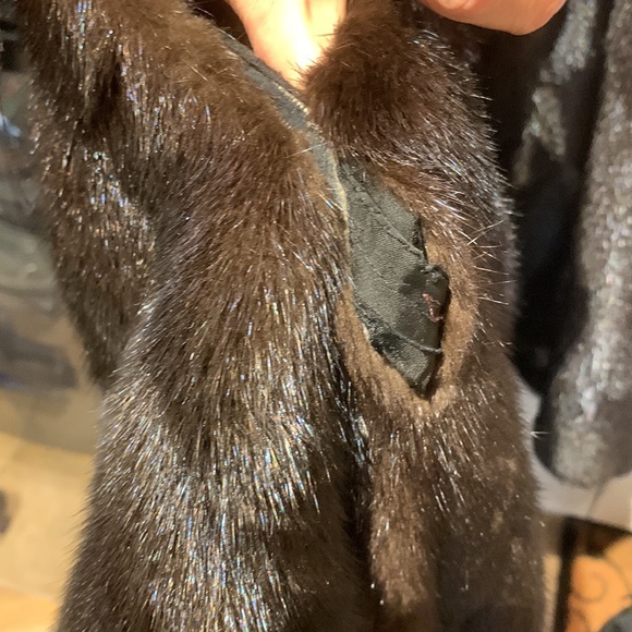 Womens Male Black Ranch Mink “swing” coat. Sz 16. - Picture 4 of 9